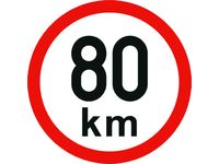 Samolepící štítek 80 km reflexní